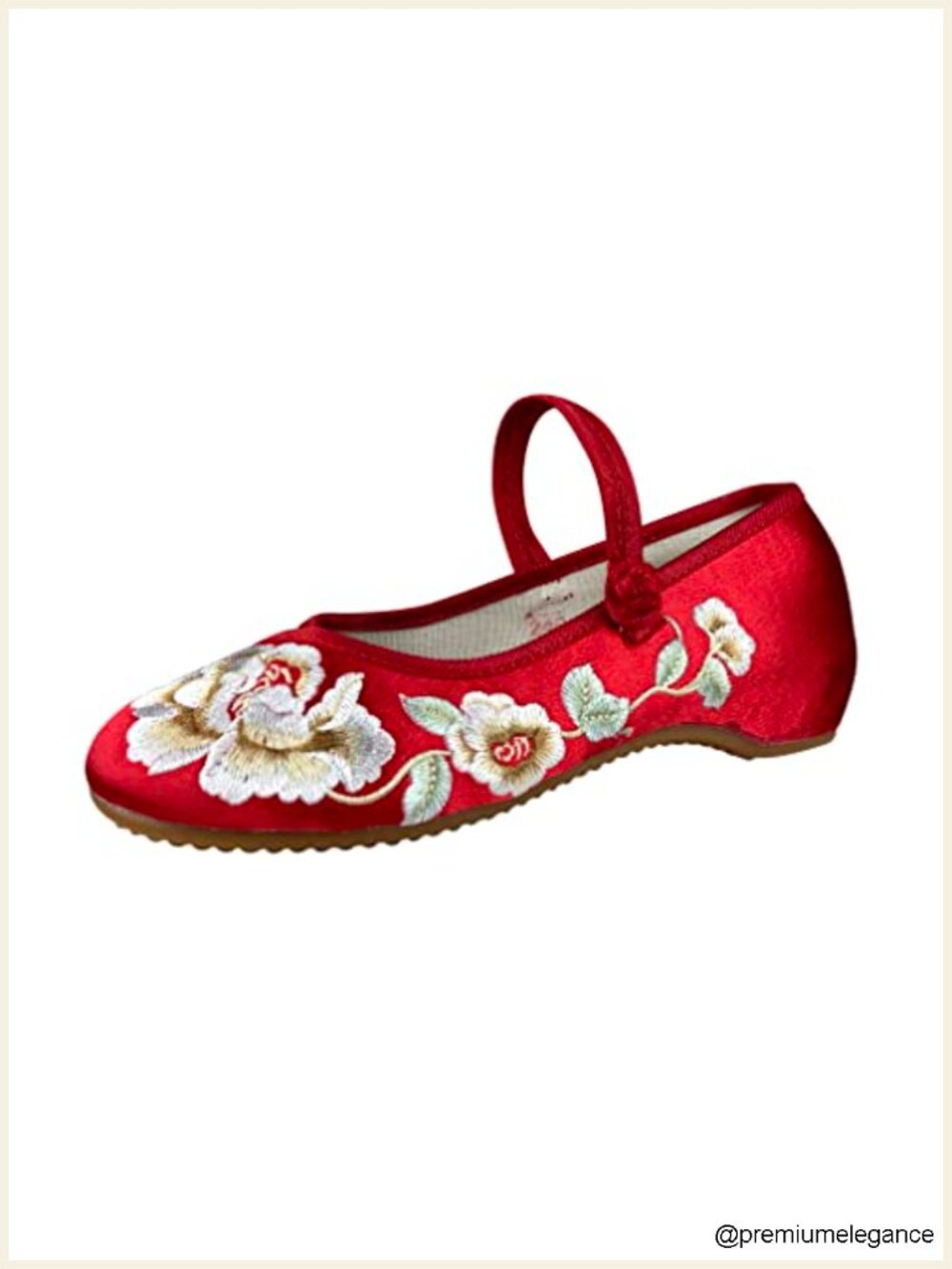 Women's Embroidered Ballet Flats Mary Jane Slip On Canvas Shoes